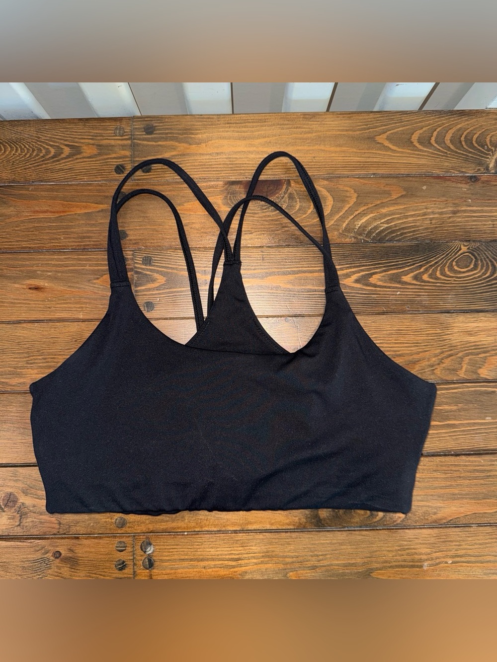 Fabletics Black Double-Strap Sports Bralette